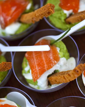 Menu de Noël : Verrine au fromage frais et saumon