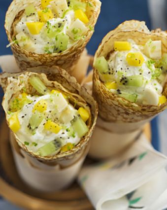 Recettes de crêpes et galettes : Crêpes exotiques à la vanille et au fromage frais
