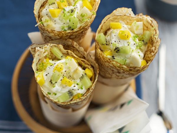 Recettes de crêpes et galettes : Crêpes exotiques à la vanille et au fromage frais
