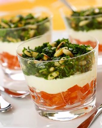 Apéro dînatoire : Verrines provençales au fromage de chèvre frais