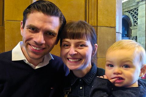 Patient Jo Kelly - with donor Stefan and daughter Phoebe
