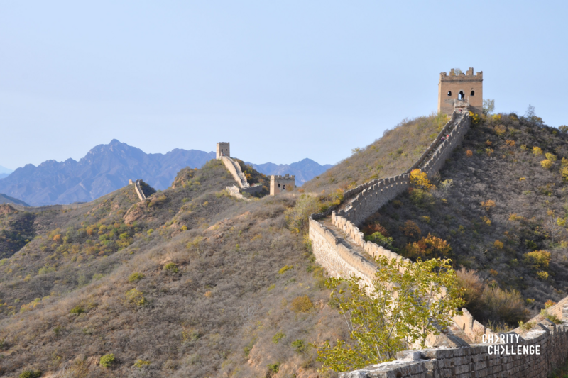 Photo of the great wall of China. There are lots of steps