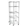 Seville 5-Tier Corrosion-Resistant Durable Stainless Steel Wheeled Storage Shelf Silver