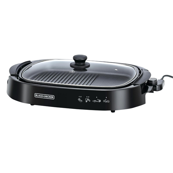 Black+Decker 1500W Electric Health Grill for Low Fat Black GH1500-B5