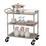 Seville Classics 3-Tier Decorative Kitchen Shelf with Caster Wheels and Handle Silver