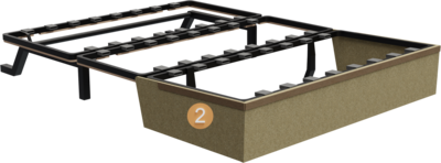 sofa bed Subito | structure cross-section of metalframe and woodframe