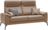 Sofa Wales in braunem Leder mit schwarzen Metallfüßen.
