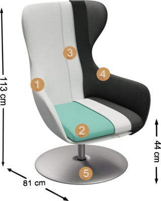 wing chair Biona wing chair Biona | Structure cross-section overview