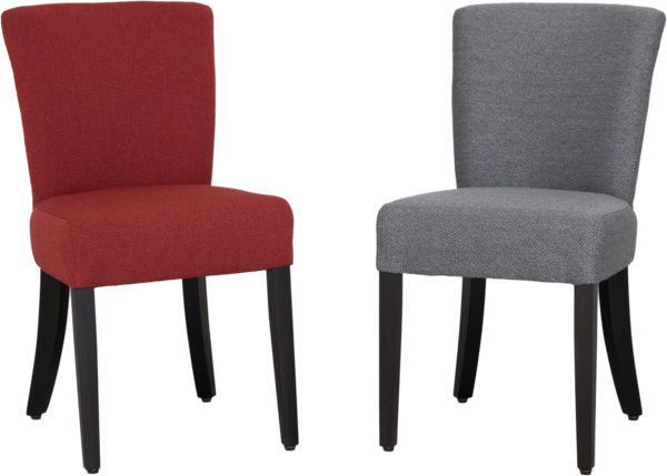 chair in grey and red fabric