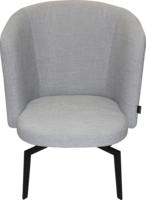 Club armchair Blora with black metal feet in grey