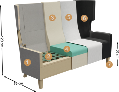 upholstered bench Slow upholstered bench Slow | Structure cross-section overview
