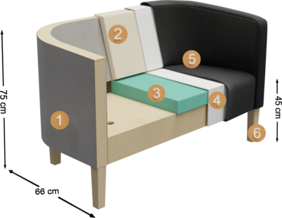 lobby furniture Binara lobby furniture Binara | Structure cross-section overview