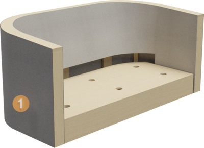 lobby furniture Binara | structure cross-section of frame