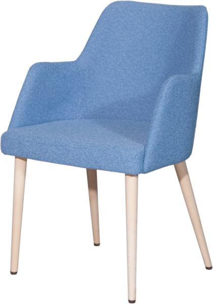 chair in blue fabric