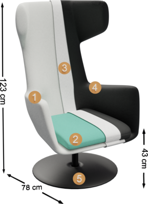 wing chair Bolare Bamore wing chair Bolare Bamore | Structure cross-section overview