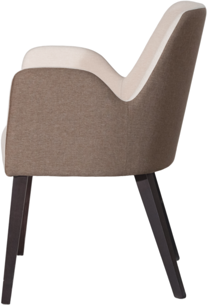 chair in beige and brown fabric