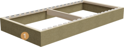 Hotel bed line | Structure cross-section with frame