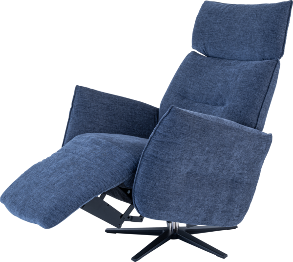 Sessel Leticia Sessel in blauem Stoff, mit Motorfunktion