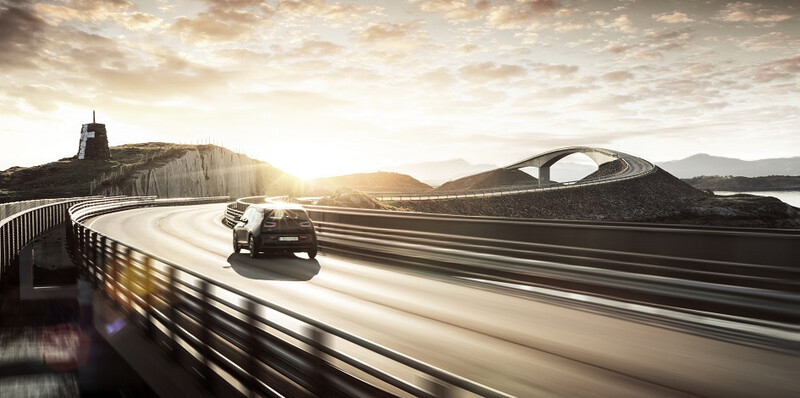 Electric-car-on-motorway