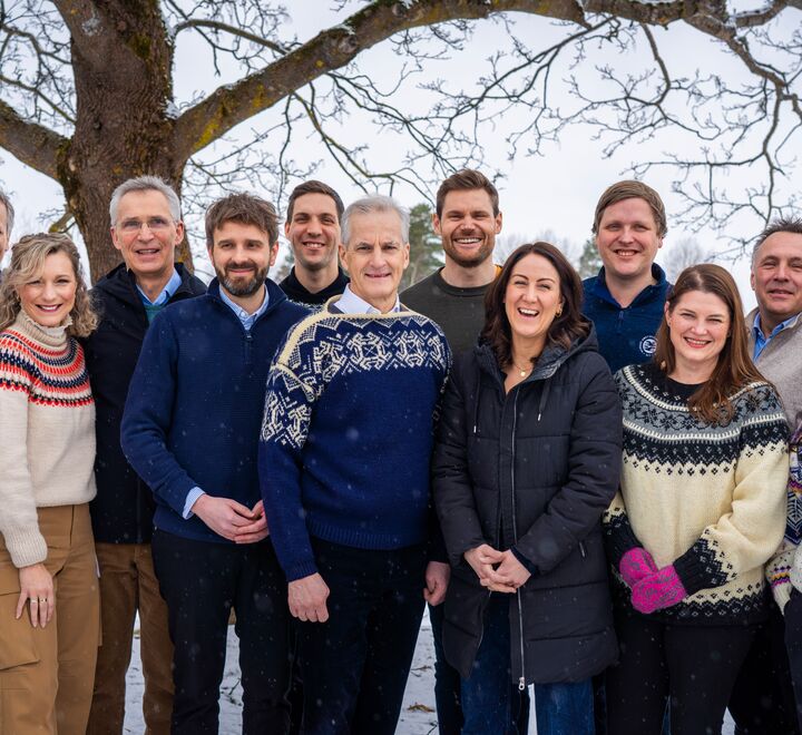 Regjeringen Støre under budsjettkonferansen i mars 2025