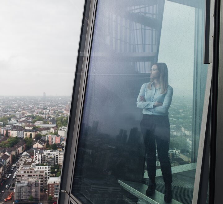 A girl watching the view