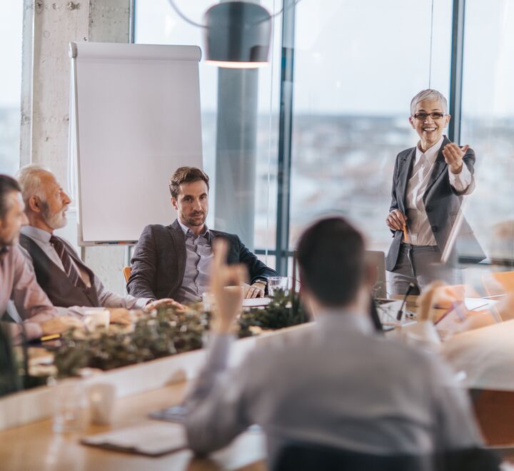 Woman leading a meeting