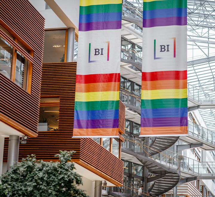 Pride banners at Campus Oslo