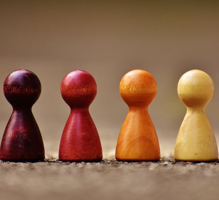 Colourful chess pieces 