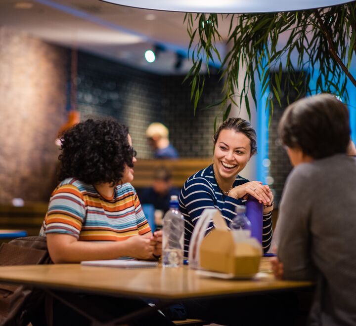 People talking and laughing together