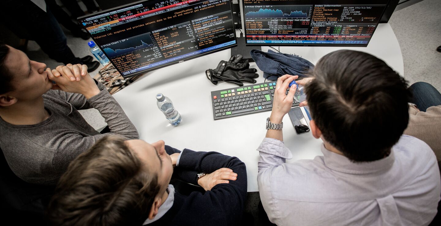 Students working on a PC