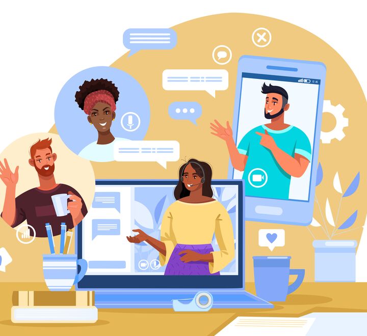 Illustration of the feeling of digital overload with too many apps.