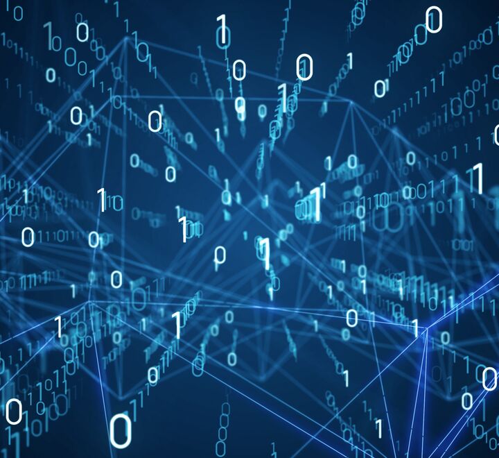 Digital image of numbers in blue numbers.