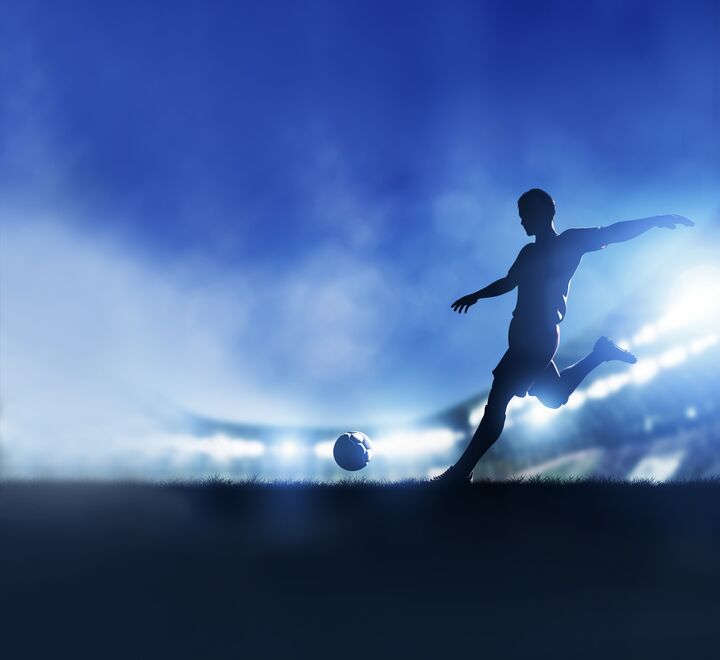 A man playing football