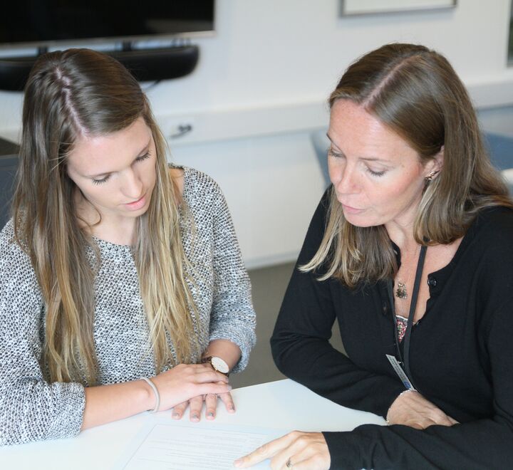 Student getting guidance