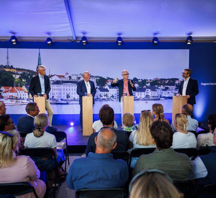 Bilde av deltagere med publikum under Arendalsuka 2024