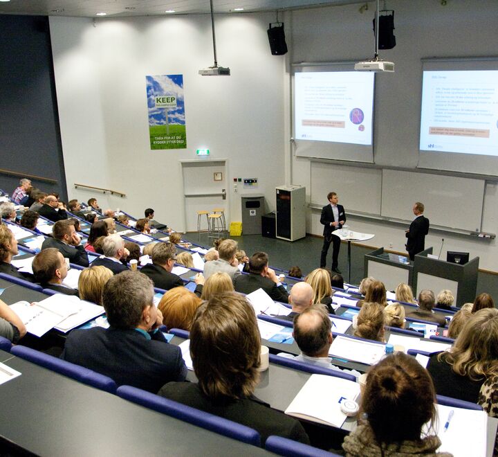 People attending a conference