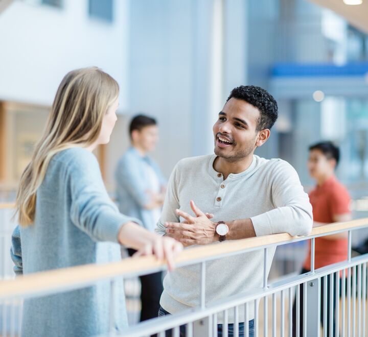 Master students talking