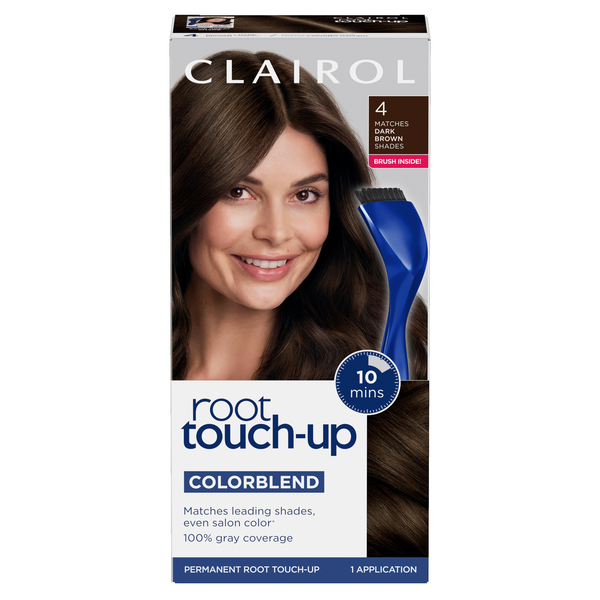 Clairol Permanent Root Touch-Up, 4 Dark Brown, 1 kit | Clairol CA