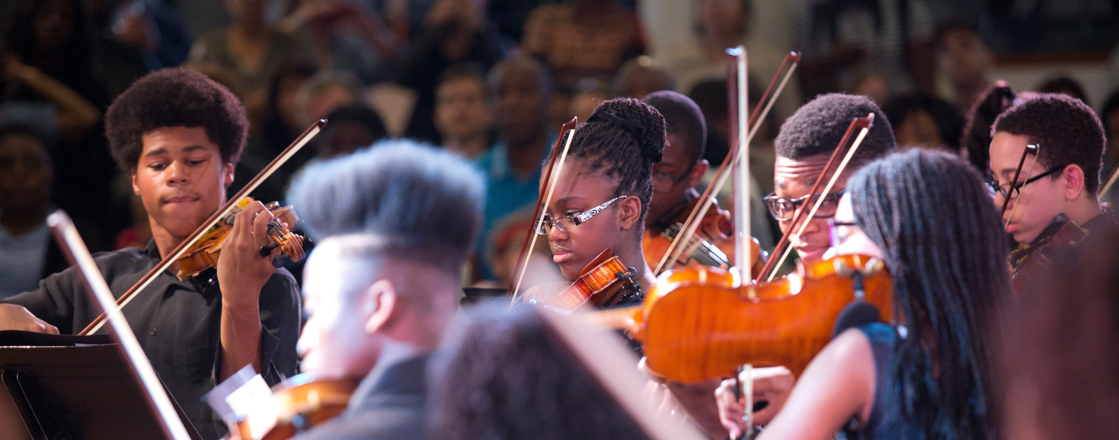 Orchestra musicians at Africa Utopia, Southbank Centre