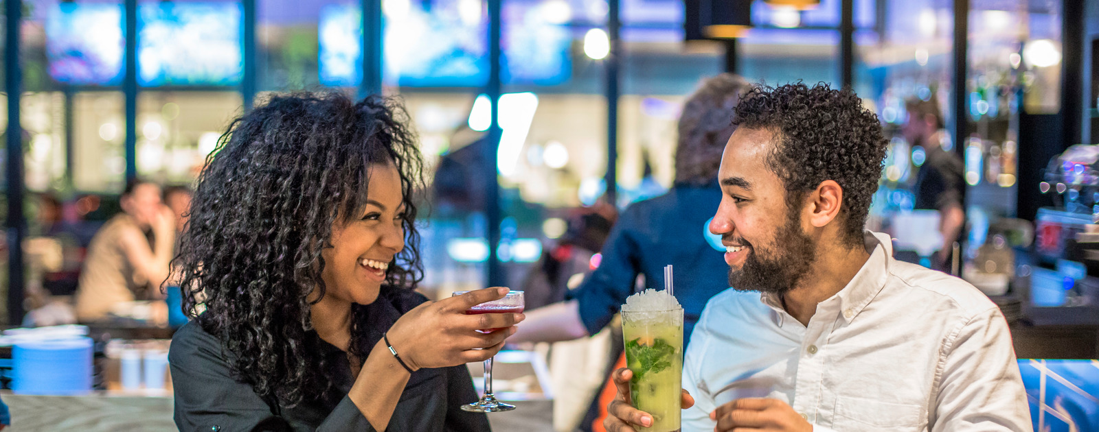 Ping Pong, Southbank Centre Couple having a cocktail in Ping Pong restaurant at the Southbank Centre