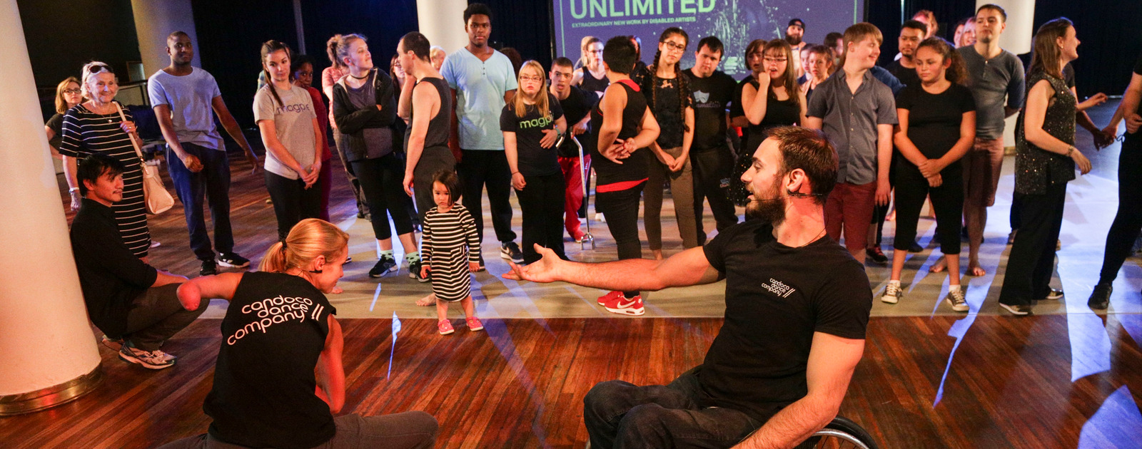 Unlimited Youth Dance Platform Performers part of the Unlimited Youth Dance Platform in action at Royal Festival Hall
