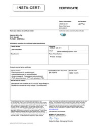 Certificate 4077. EN 13476. Nordic Polymark