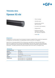 Uponor IQ rör. Tekniska Data (SE)