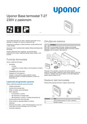Uponor Informacija o izdelku Base thermostat display T-27 230V (1121273)