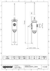 Type drawing, Upononr Stormix with 110 outlet