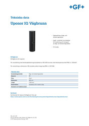 Tekniska Data, Uponor IQ Vägbrunn (SE)