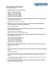 Declaration of Performance (DoP)