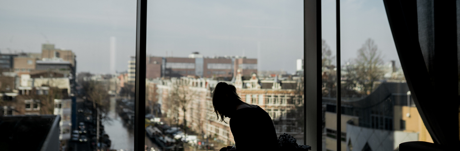 Student at Roeterseiland Campus in January