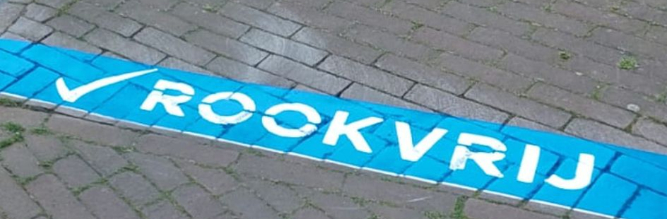 Blue line with text "Smoke-free"