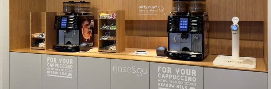 Rinse&Go spoelfaciliteit voor vieze koffiebekers